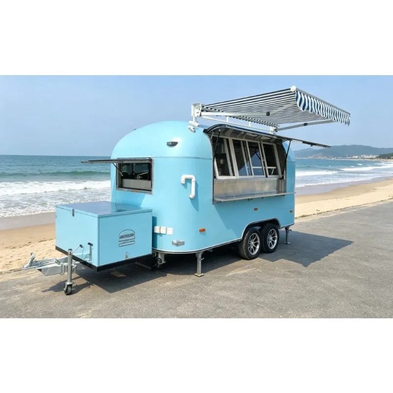 Customized Square Shape Food Trailers and Food Trucks With Commercial Kitchen Equipment