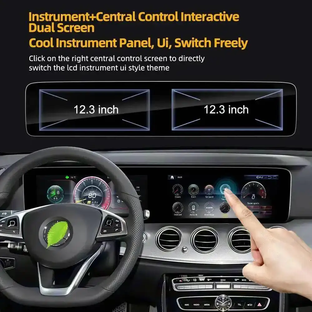 Dual Screen For Mercedes BENZ S-Class W222 2016-2020 Navi 4G WIFI AHD Android Video Player GPS CarPlay 12.3+12.3Inch Car Radio