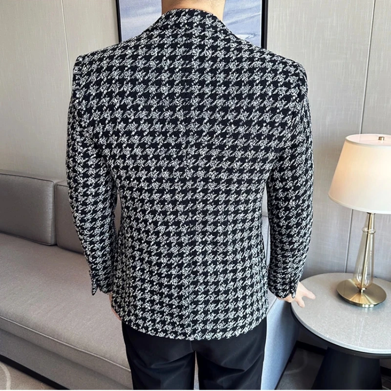 4XL-M New Men\'s Blazers Male Suit Jacket High Quality Spring Autumn Business Leisure Tuxedo Men Clothing Wedding Suit Coats