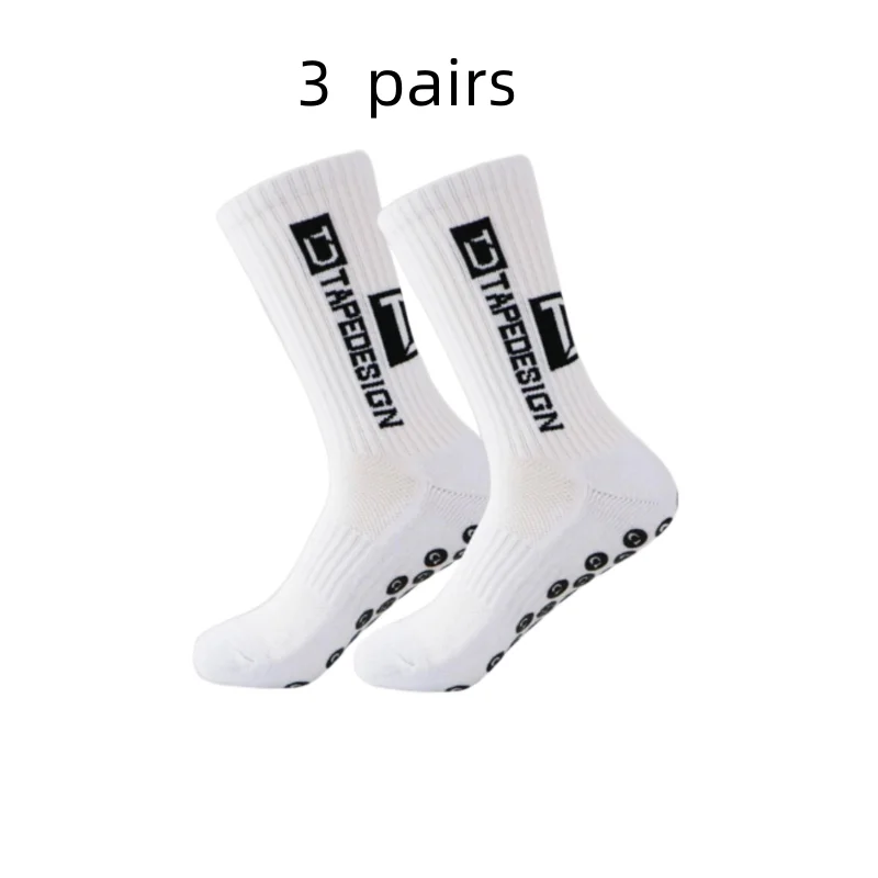 3 Pairs New Anti Slip Football Socks For Men\'s Outdoor Sports Grip Football Socks 39-45