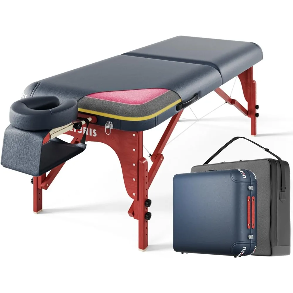 

CLORIS 84" Luxury Massage Table Portable 2 Folding Lightweight Facial Salon Spa Tattoo Bed Height Adjustable with Carrying Bag