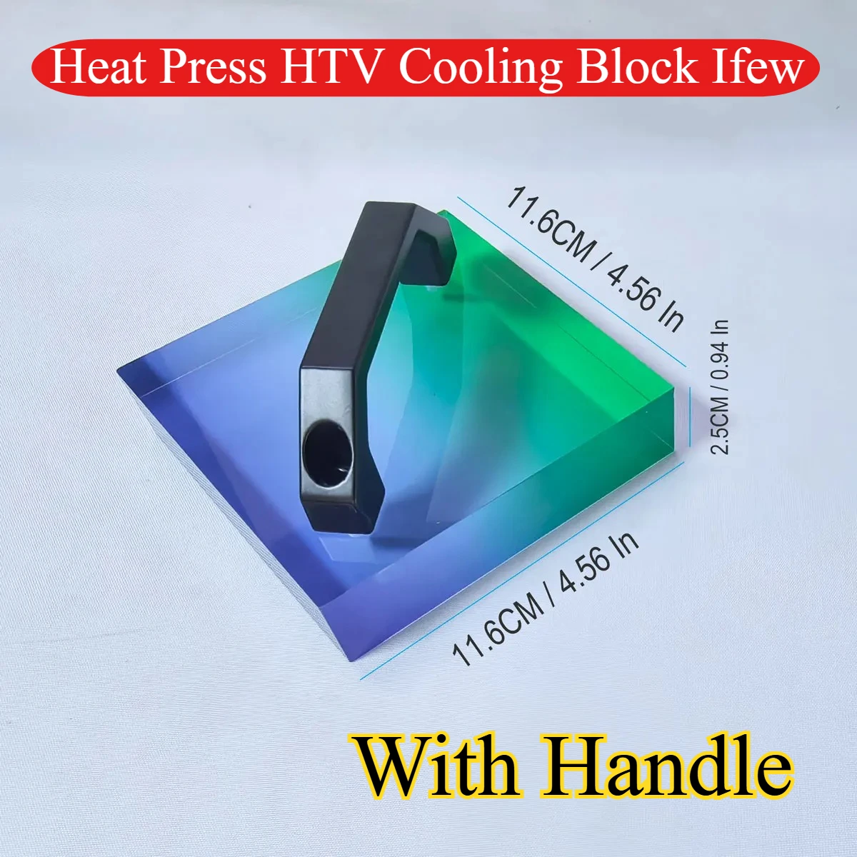 DTF Sublimation HTV Cooling Block with Handle Heat Transfer Hot Press Cooling Accessories and Parts Heat-insulating Transfer Pad