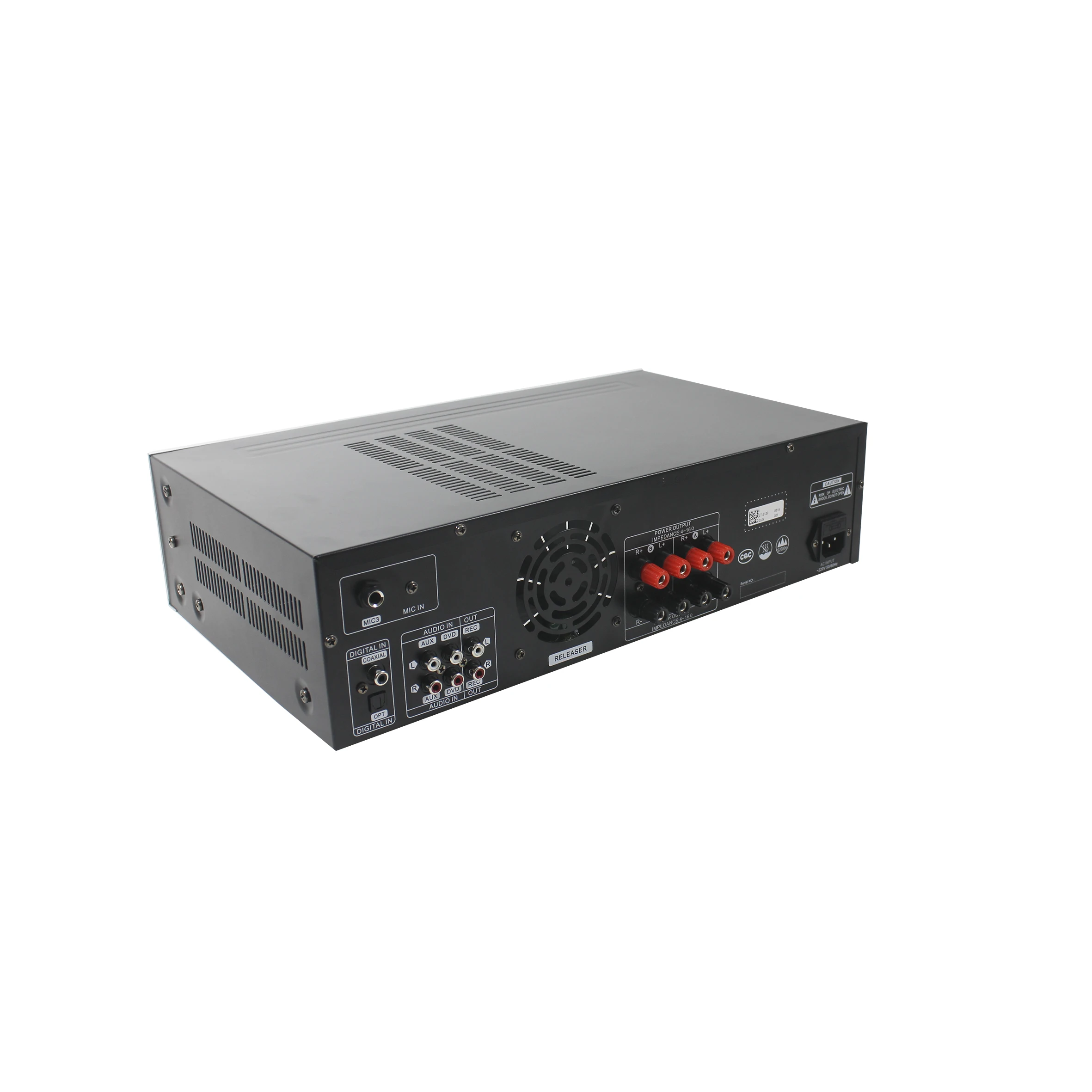 V High-Power Karaoke Amplifier Supporting Bluetooth USB and Optical Input in Small Bar Audio Setups Karaoke Amplifier