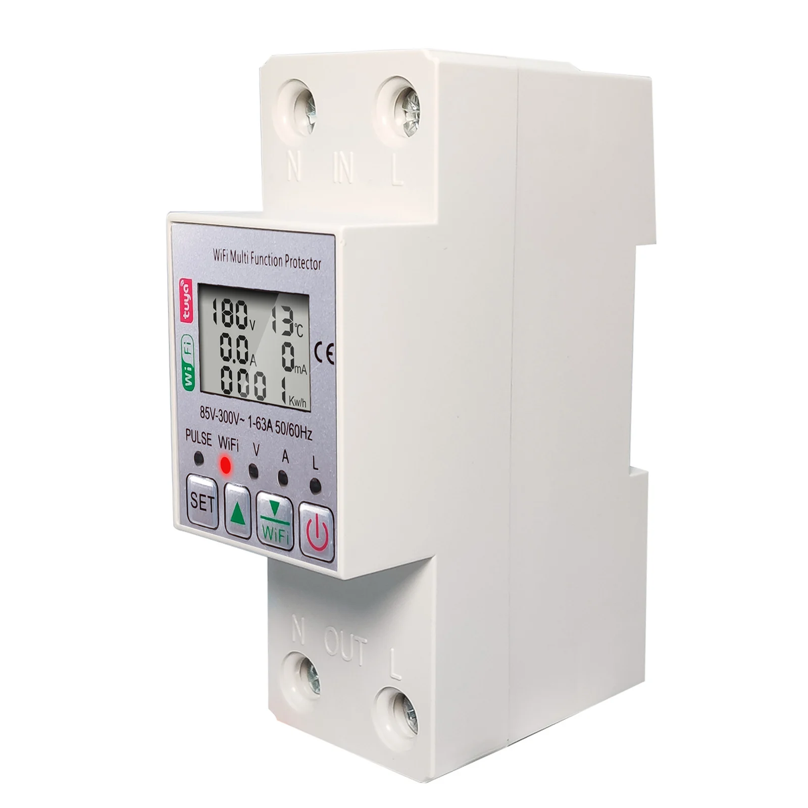 Brak WiFi inteligentny miernik termometr 10-99mA 1A-63A 1 szt. 85V-300V regulowana inteligentna ochrona inteligentny wyłącznik