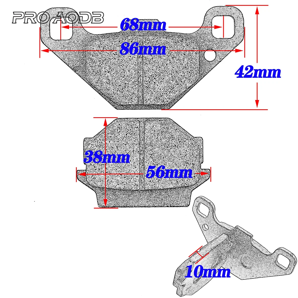 Motorcycle Rear Brake Pads Kit For Kawasaki Suzuki KMX 125 A1-A5/B1-B12 KX 125 E2/F1 KX 250 E1/F1 KMX 200 A2/A3 ZXR 250 R/SP Etc