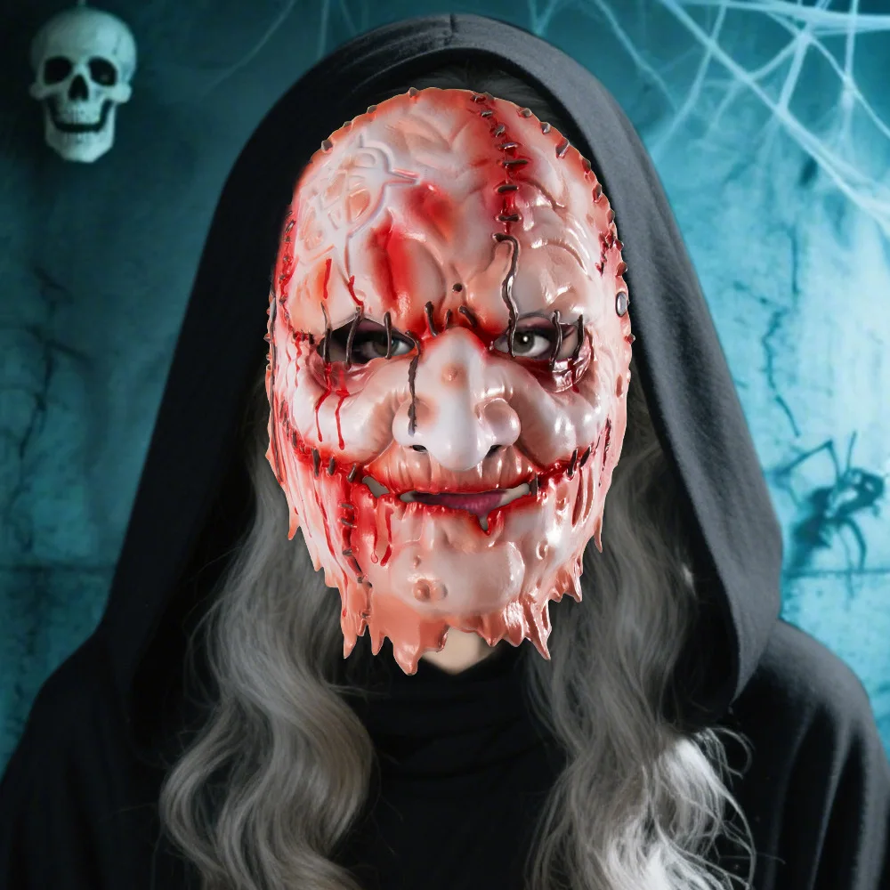 Maschera da strega Masquerade Spaventoso Killer Maschera da diavolo Vestire Realistico Vecchio Viso Halloween Horror Costume Cosplay Maschere spaventose