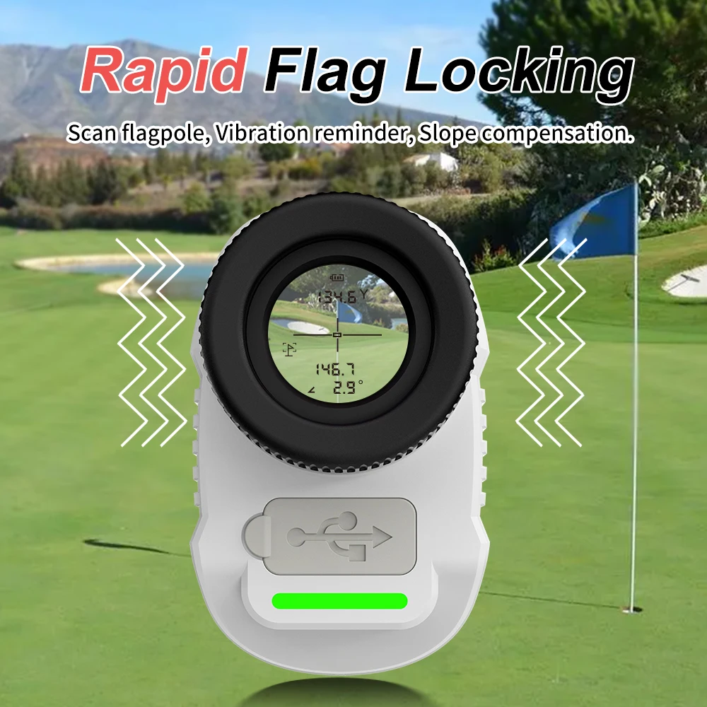 MINI Golf Rangefinder Laser Range Finder for Golfing 6X Magnification Monocular with Flag Lock Vibration Golfing Gift for Ladies