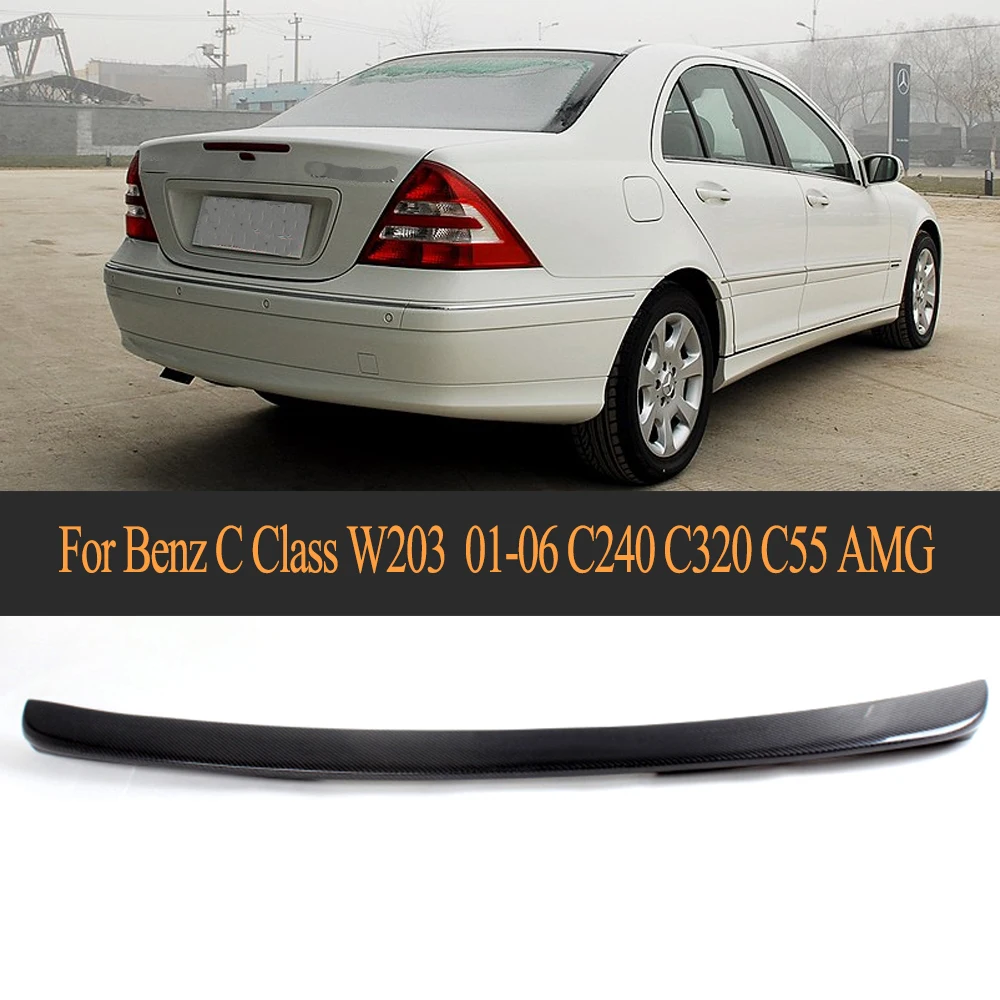 C Class Carbon Fiber Rear Spoiler Lip Wing For Mercedes Benz W203 C240 C320 C55 AMG 2001 - 2006