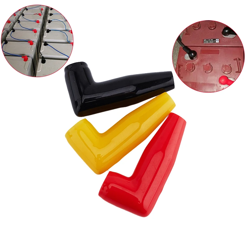 3pc Electric Guard Motor Winch Cable Terminal Boot Rubber Cover Black+Red+Yellow