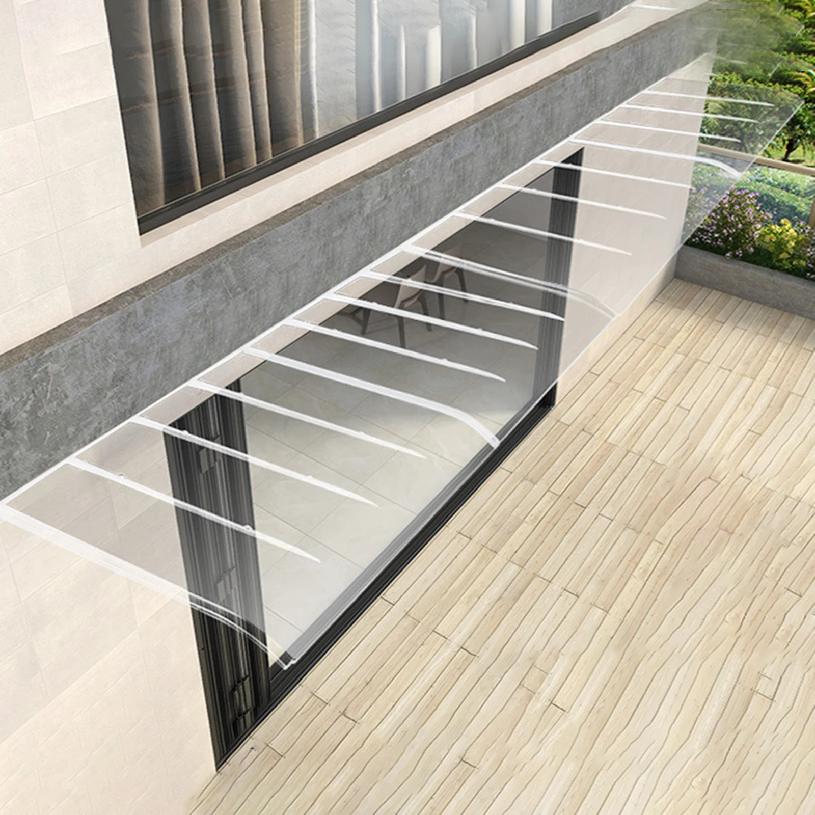 Entry Door Window Awning Exterior Clear Sun Shetter Front Door Canopy No Brackets Porch Awning Door Awning for Outside Sunlight