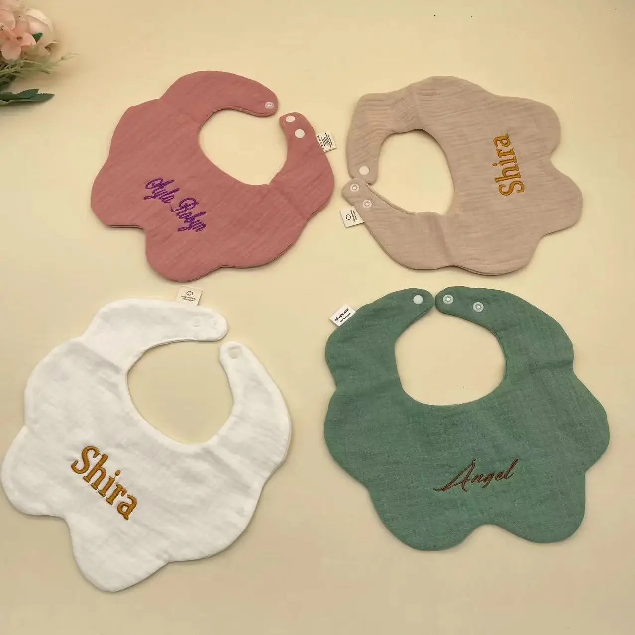 Personalized Baby Bib Apron Baby Bibs Cotton Boy Baby Feeding Bib Custom Baby Bib Waterproof Girl Name New Born Baby Essentials