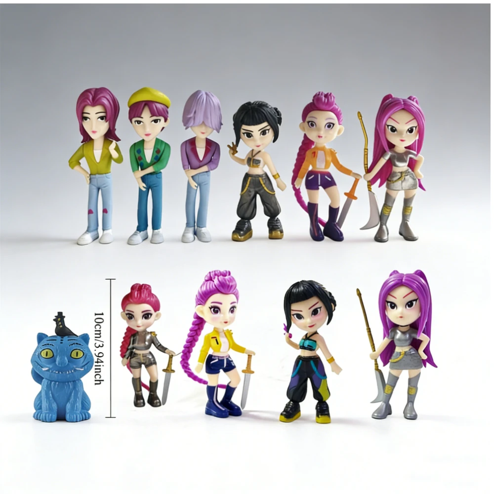 Kpop Girl Group Rumi Mira Zoey Anime Style Polyvinyl Figurines Desktop Trinkets Christmas New Year Gifts for Kids & Kpop Fans