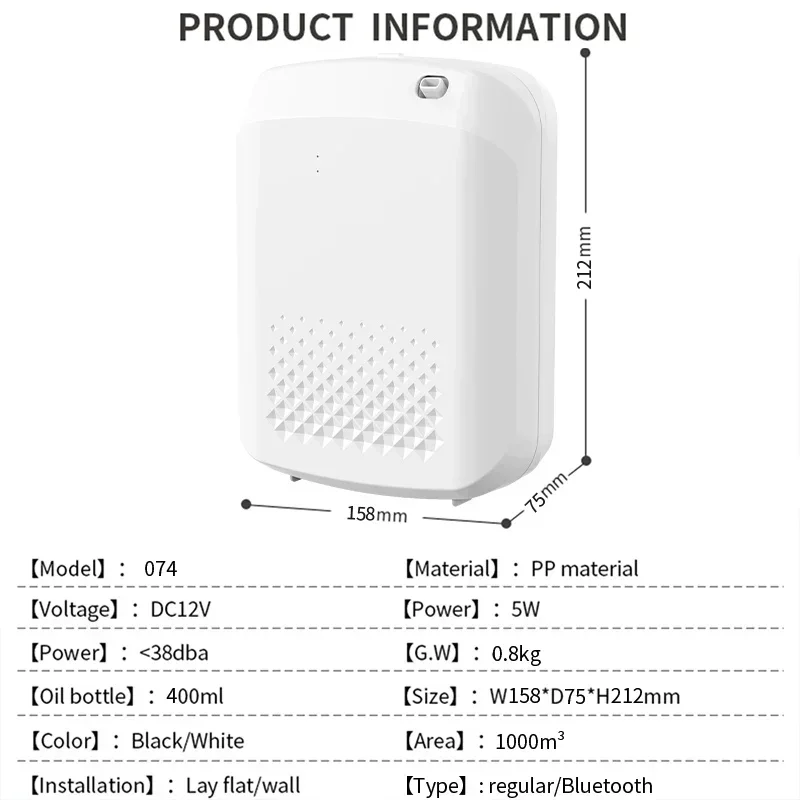 NAMSTE 1000m3 Aroma Difusor Elétrico Aromati Oasis 400ML Capacidade de Óleo Essencial Ambientador Controle Bluetooth Queimador de Incenso