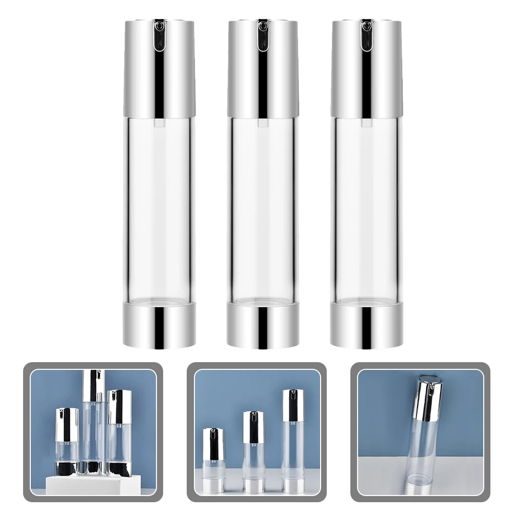 

3 Pcs Airless Bottles Travel Dispenser with Pump Pp Toiletry for Traveling