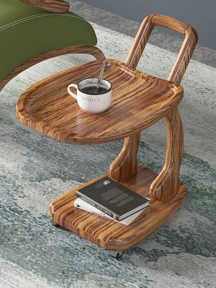 Ugyen Wooden Tea Table Sofa Side Table Generation Solid Wood Creative Living Room Storage Rack