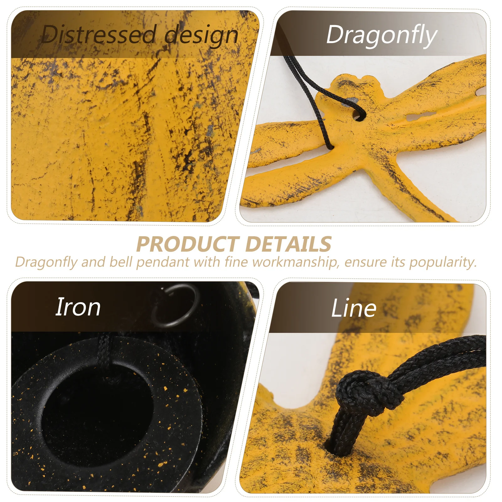 

Dragonfly Wind Chime Japanese Style Iron Bell Pendant Durable Rustproof Home Decor Metal Craft Ornament Gift For Home Decoration