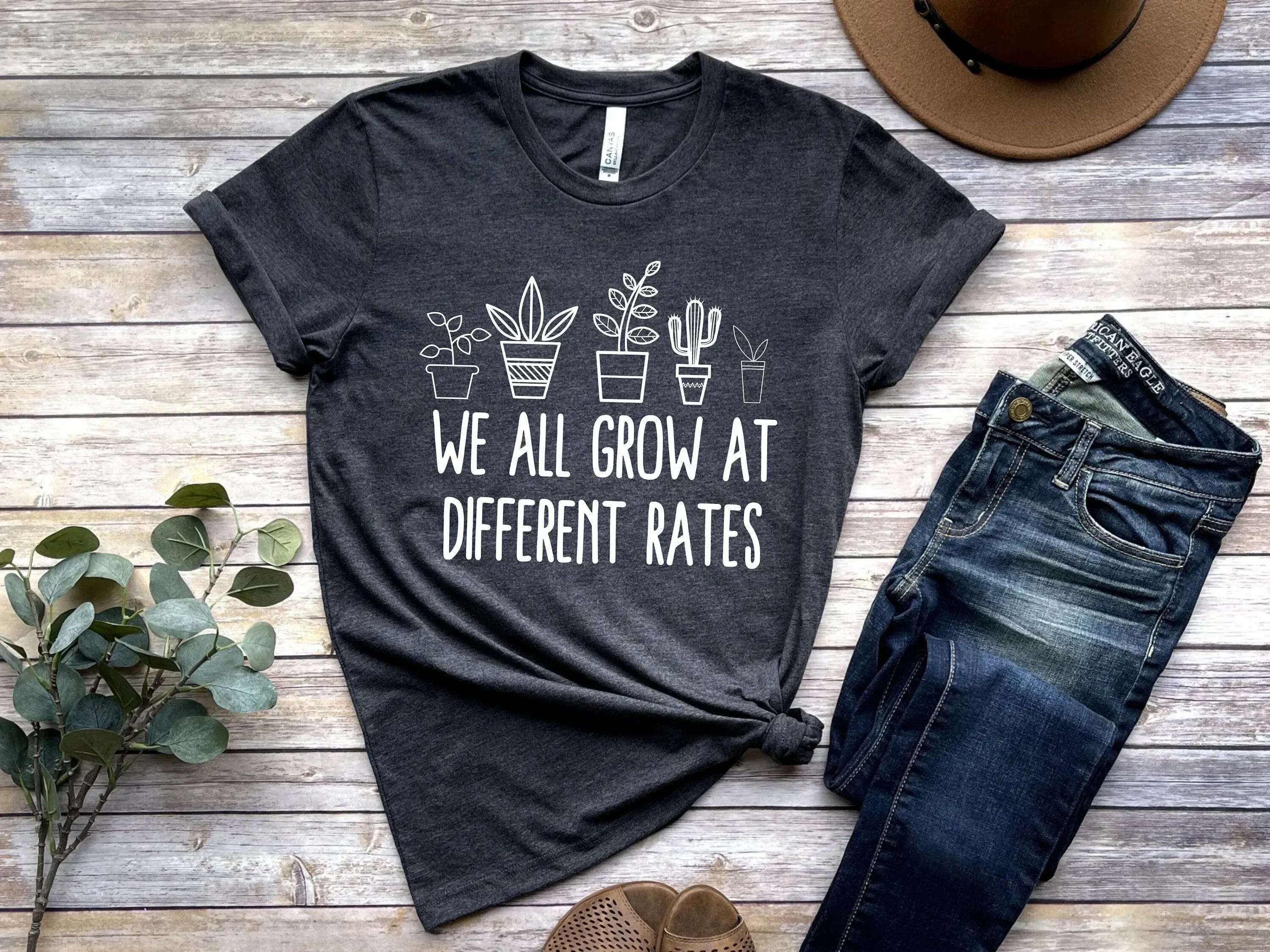 We All Grow At Different Rates Teacher T Shirt Special Education For Kindergarten Elementary