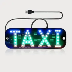 1set RGB LED Sign Decor,colorful Taxi Flashing Hook on Car Window with USB Inverter Taxi Light