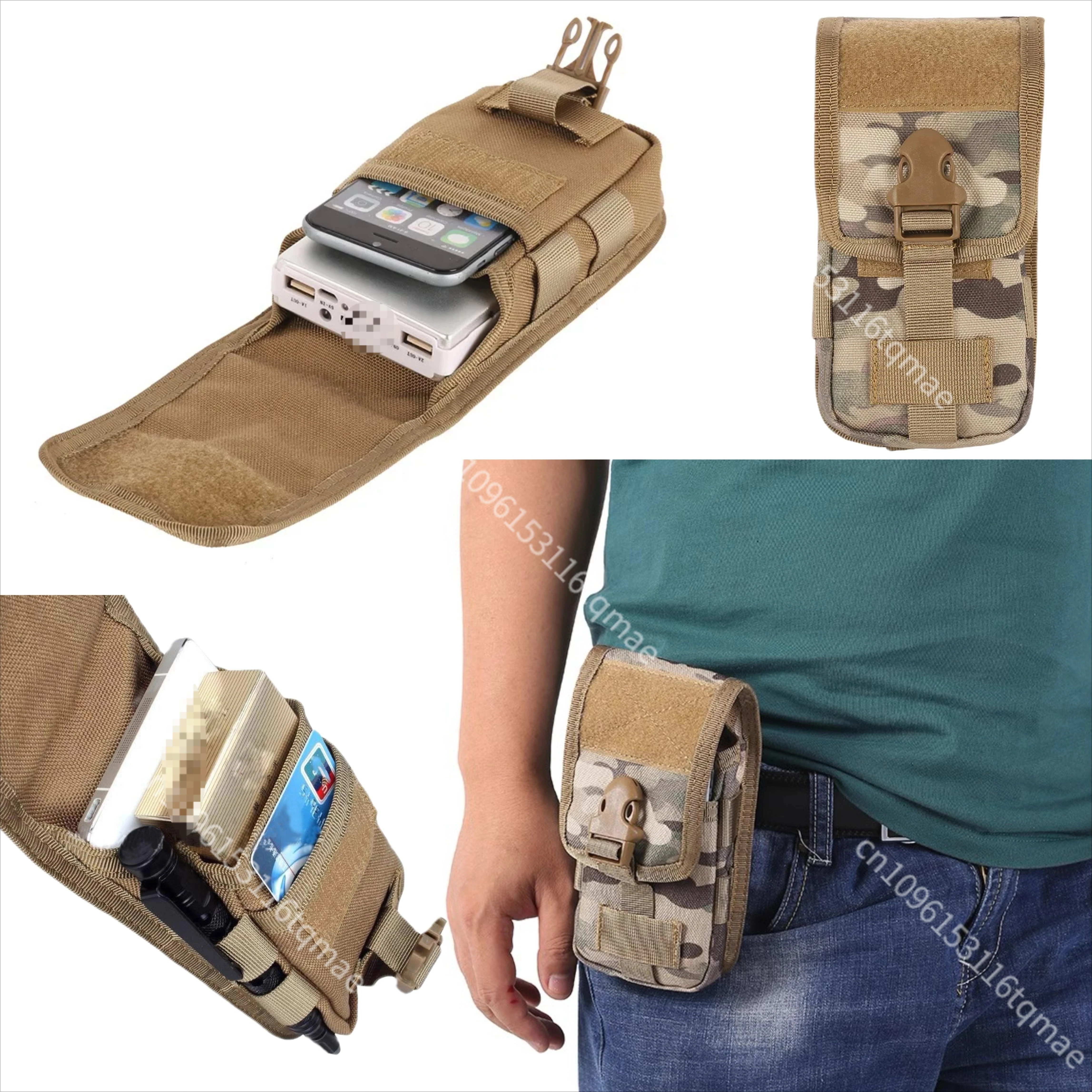 

1000D Тактический чехол для телефона Molle, двухслойный чехол для инструментов EDC, сумка для гаджета, сумка для снаряжения, сумка для внешнего аккумулятора, поясная сумка с ремнем