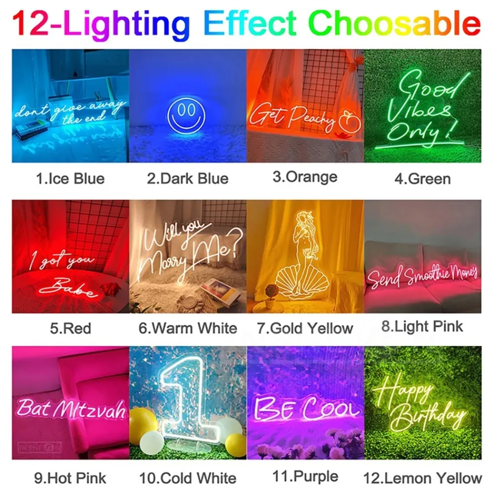 Custom Name LED Neon Sign - Adjustable Brightness Night Light, USB Powered Ideal for Birthday Wedding & Bedroom Wall Lighting