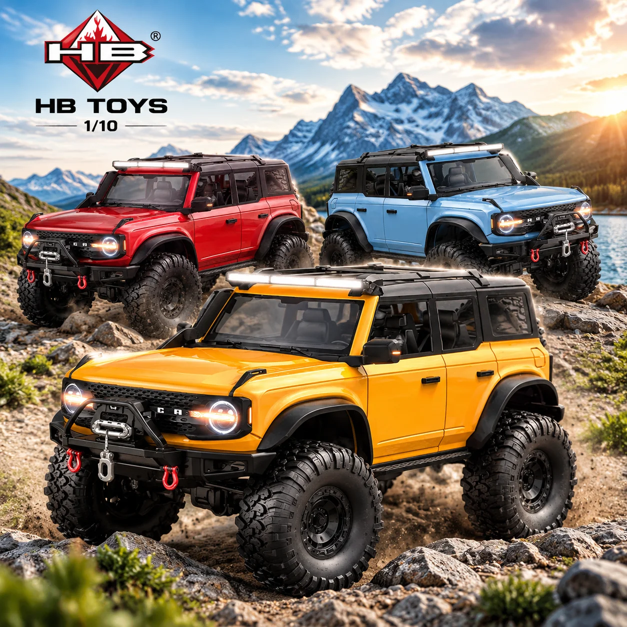 HBtoys 1/10 Brushless RC Car Crawler RTR 4WD Factory Installed Tow-Speed Transmission Locking Diff Winch Off Road Truck Toy