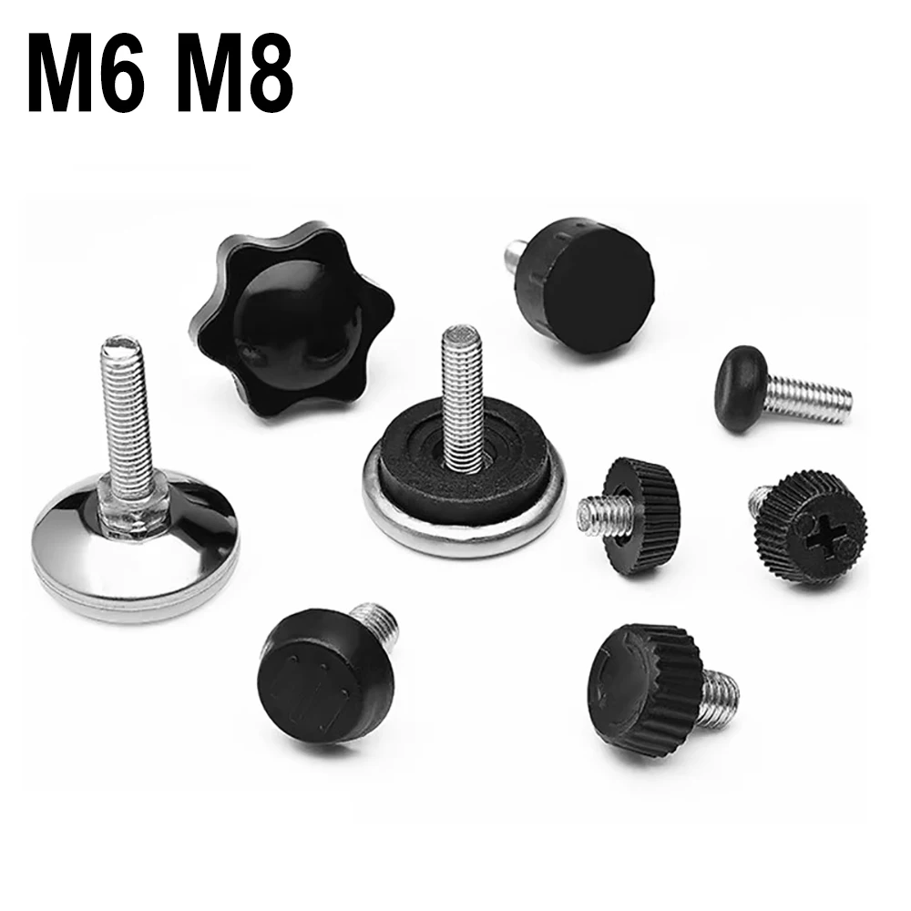 4Pcs M6 M8 Adjustable Leveling Feet, Anti-Slip Vibration Damping Rubber Pad with Threaded Screw, Heavy Duty Machine Support Legs