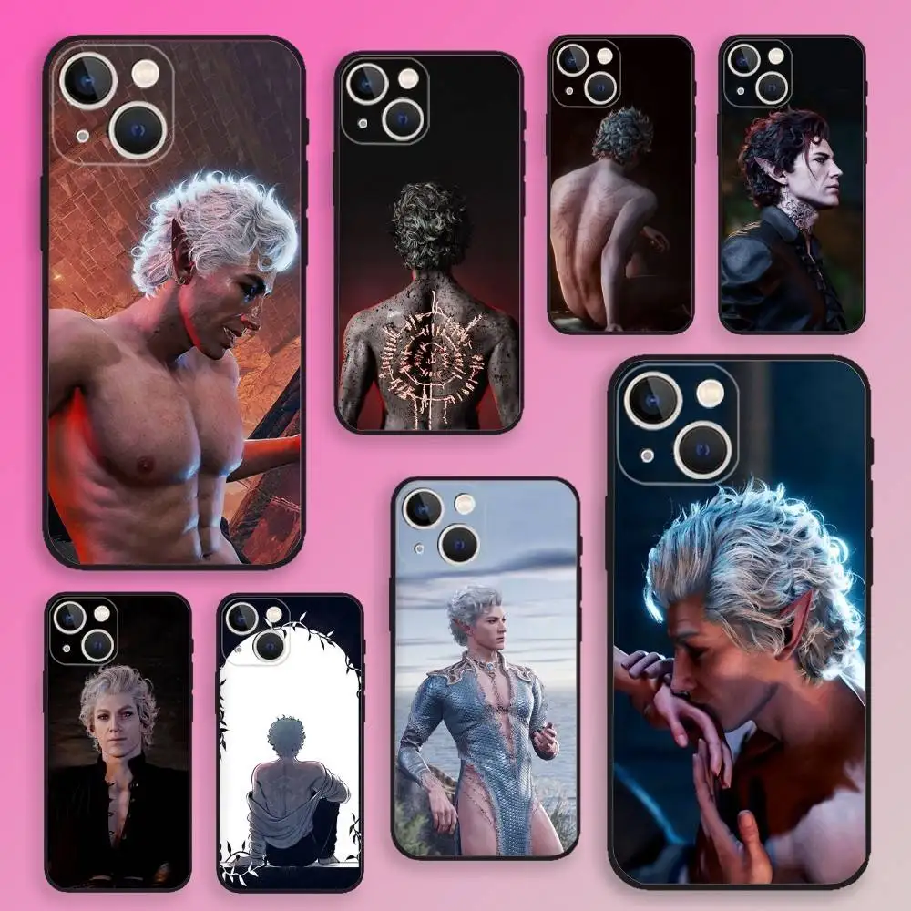 

B-Baldurs Astarion G-Gates Phone Case For iPhone 16,15,14,13,12,11,Plus,Pro Max,XS,X,E,SE,Mini Soft Silicone Black Cover