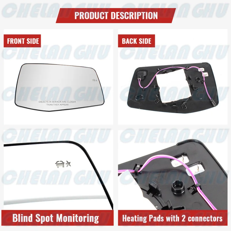 For Chevrolet silverado 1500 2019 2020 2021 2022 2023 US Version Right Side Heated Blind Spot Rear Mirror Glass Car accessories