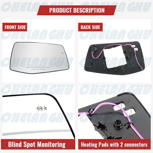 Imagen 2 del producto Para Chevrolet silverado 1500 2019 2020 2021 2022 2023 versión estadounidense lado derecho calefactable punto ciego espejo trasero accesorios de cristal para coche