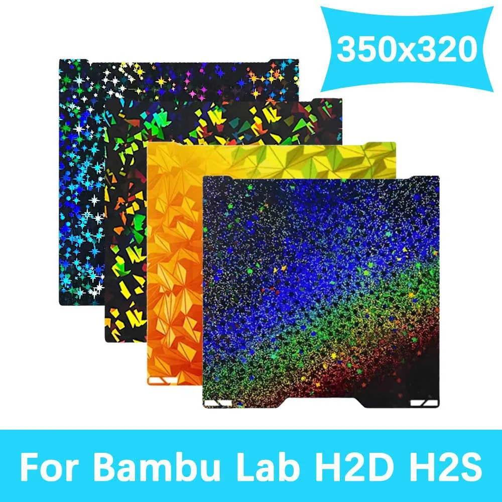 

Для Bambu Lab H2D H2S сборная пластина PET PEO PEY H1H пластина 350x320 мм двухсторонняя печать PEI спрей магнитная пружинная стальная пленка