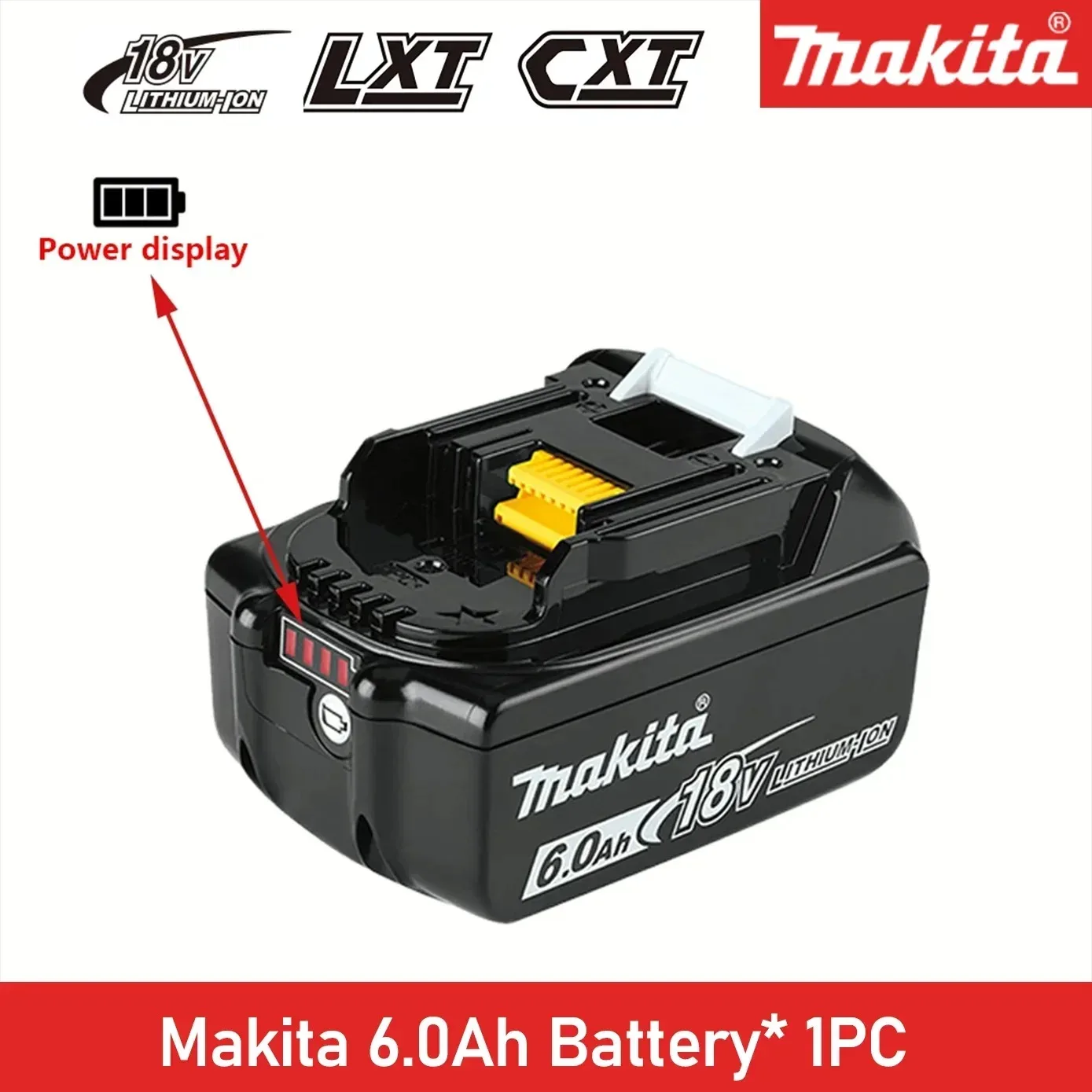 

100% brand new original Makita 18V 5.0Ah rechargeable battery, suitable for Makita BL1830 BL1830B BL1840 BL1850 BL1850B power su