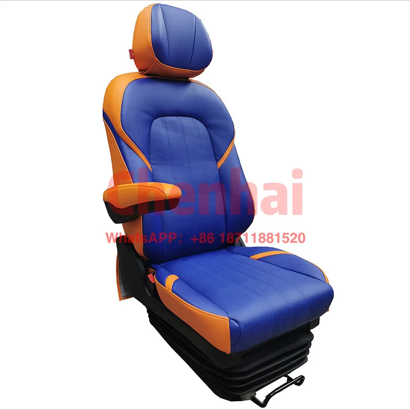 Customized Heavy Truck 12V Air Pump Shock Absorber Seat, Mine Truck Loader Airbag Suspension Driver Ventilation Heating Seat