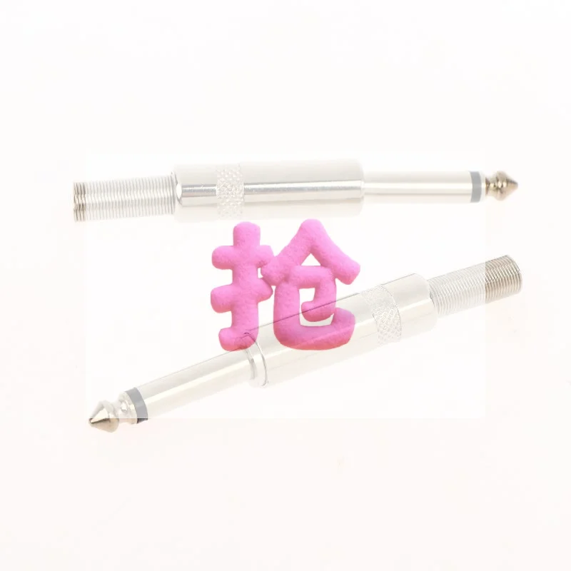 2PCS 6.35mm 2Pole Mono Amplifier Plug 6.35 Stereo Metal Microphone Jack Plug-in Audio Connector For KTV