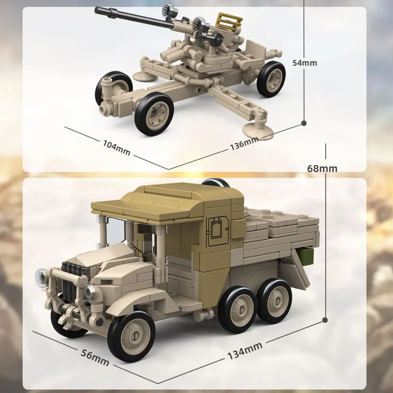 Retro Military Tank Building Blocks A13 MK.I Cruiser MK III Light Armored Vehicle Model DIY Assembly Bricks Collectible Educatio