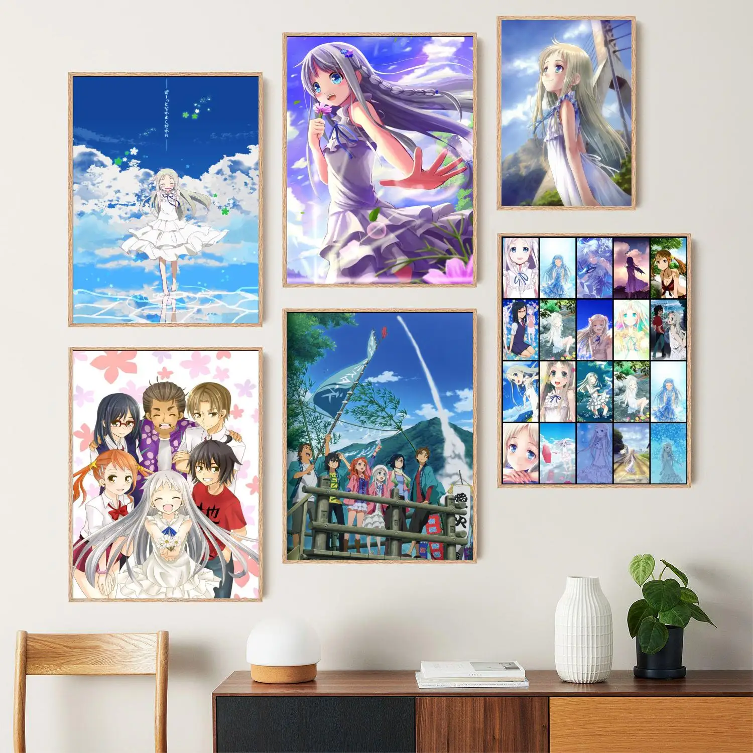 Anohana Anime Canvas Art Poster, Wall Art Picture Print, Modern Family Bedroom Decor Posters