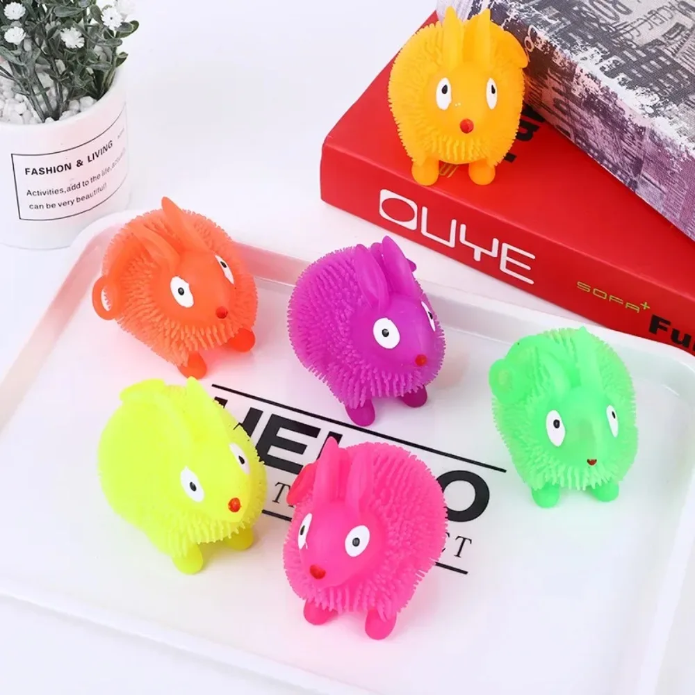 Flash Ball Niedlichen Kaninchen kinder Spielzeug Lustige Squeeze Elastische Ball Dekompression Sensorischen Pädagogisches Kognitive Spielzeug Geschenk