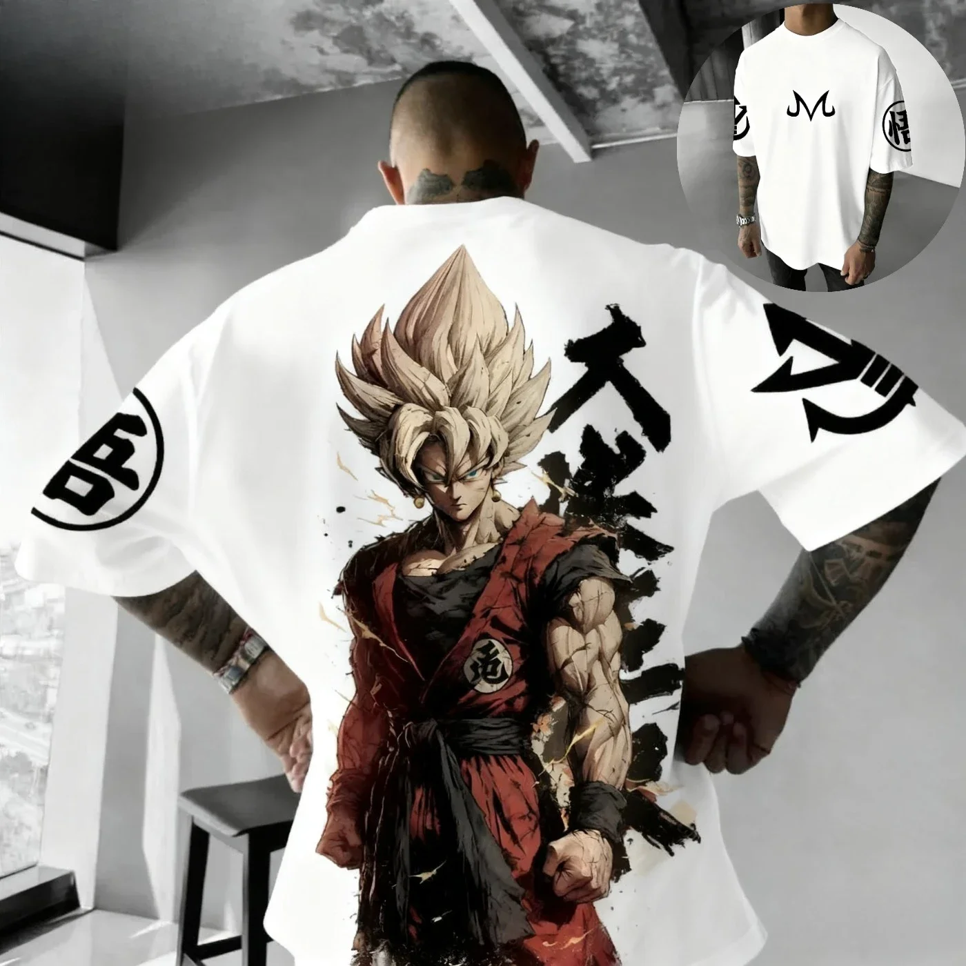 Dragon Ball Anime Goku Co tout nouveau T-shirt hommes et femmes été Y2K Hip Hop à la mode ample Parent enfant haut