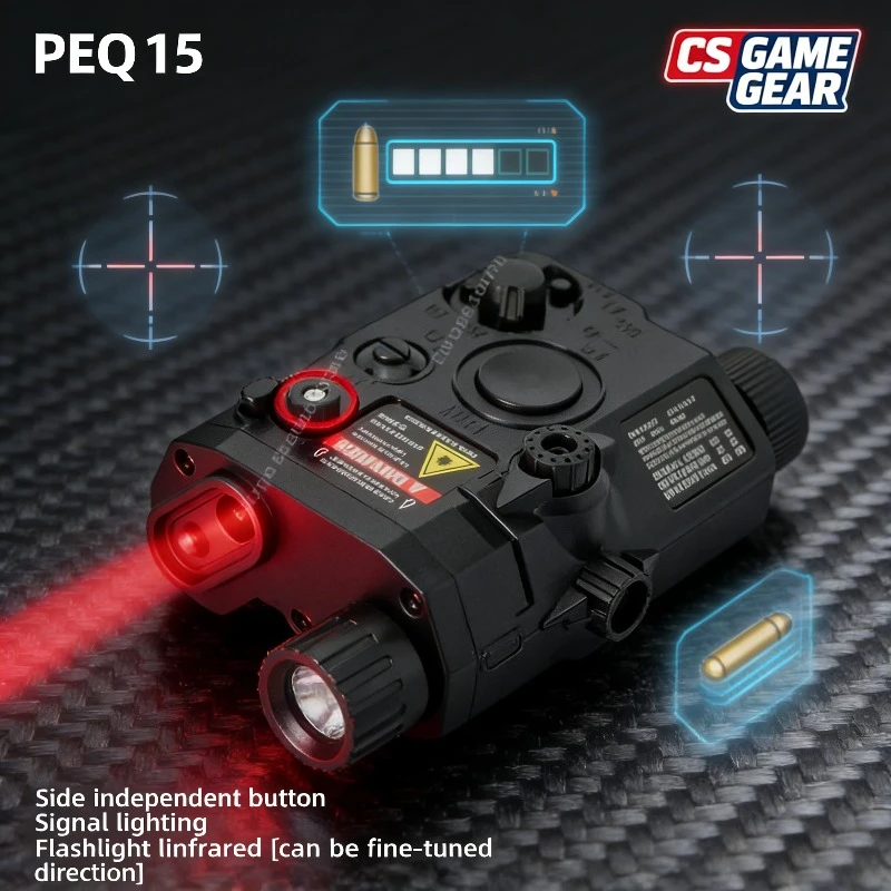 PEQ15 Multi-Functional Laser Box Flashlight: Fits 20mm Rail, for Toy Airsoft Guns, Hunting, CS & game,indicator