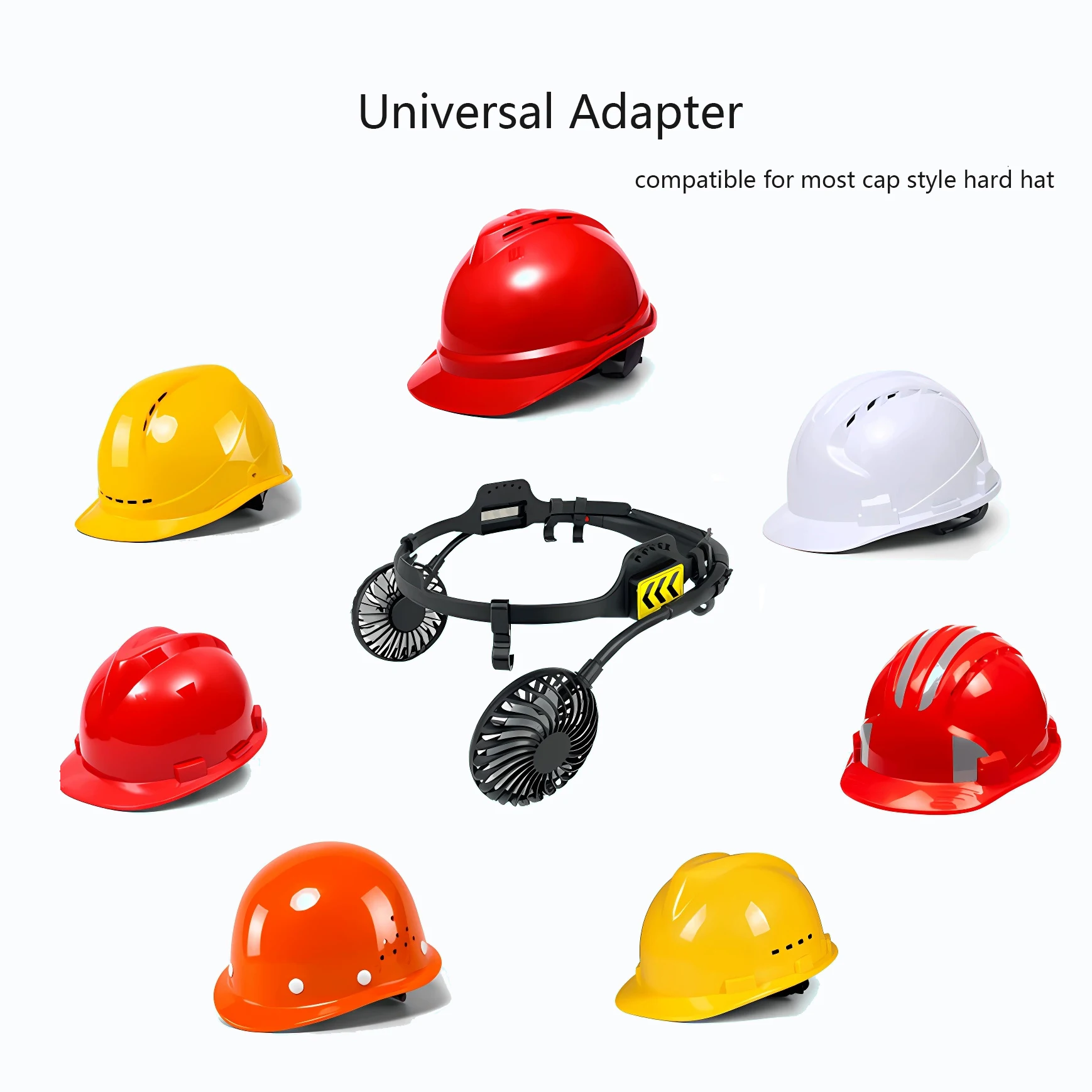 2023 New Hard Hat Fan 3 Gear Speed with Night Light Cooling Summer Universal Adapter for Most Cap Style Safety Helmet