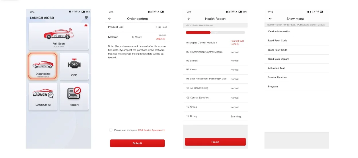 LAUNCH AIOBD Bluetooth-Connector OBD2-Scanner Volle OBD-Funktion Lebenslang Kostenlos für Android- und iOS-Systeme Auto-Diagnosewerkzeuge – Detail 9
