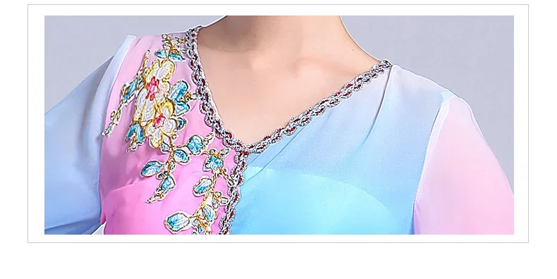 Hanfu-ropa Hmong de nuevo estilo, trajes nacionales clásicos, ropa Yangko, ropa de actuación en escenario, disfraces de baile