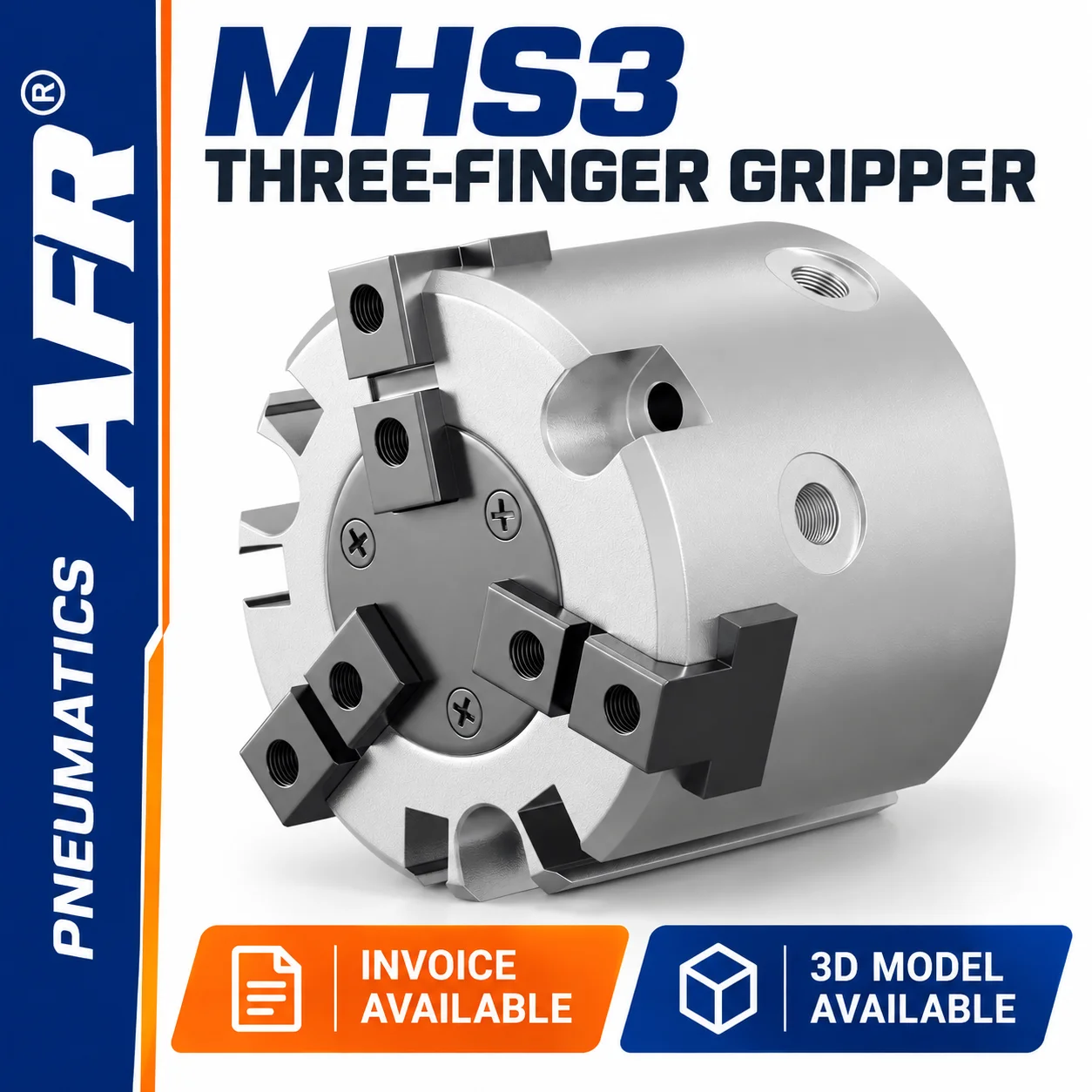 MHS3-16D 20 25 32D Three-Finger Pneumatic Gripper 3-Jaw Air Cylinder Chuck for CNC Robot Automation Internal External Clamping