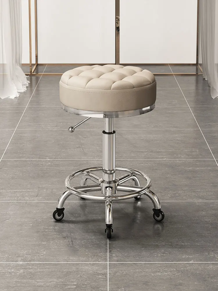 Beauty salon special stool lift carpenter chair pulley hairdressing nail barber shop round chair beauty stool