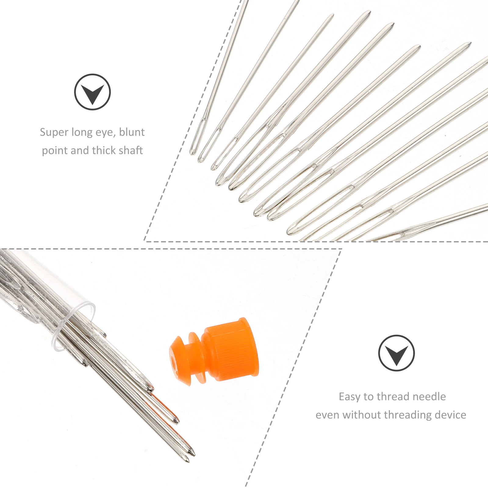 

1Set Large Eye Threading Needles DIY Hand Craft Embroidery Accessories Sewing Repair Tools Portable Lightweight Kit