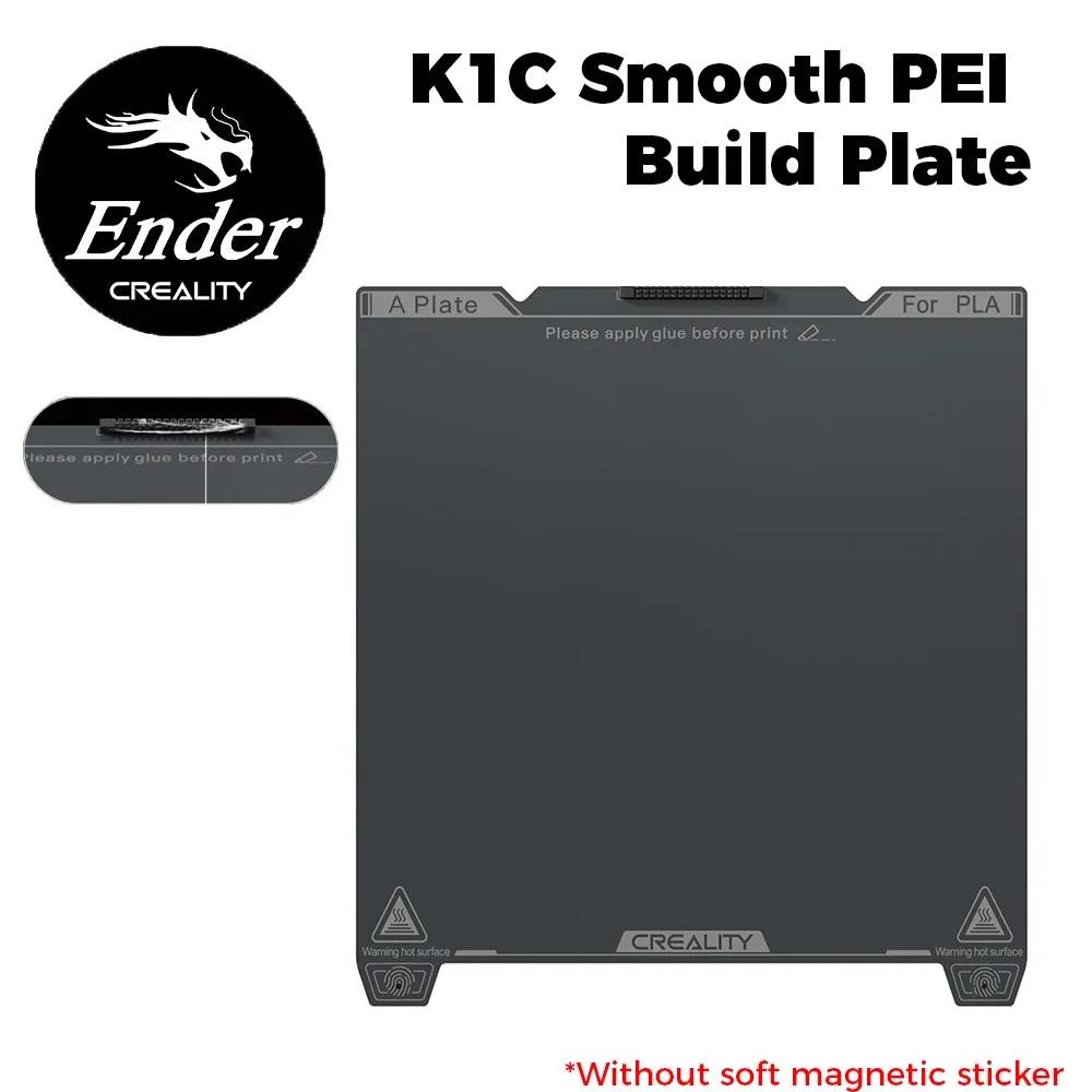 

Creality K1C гладкая материнская пластина PEI официальный оригинальный 235x235 мм без мягкой магнитной наклейки аксессуары для 3D-принтеров