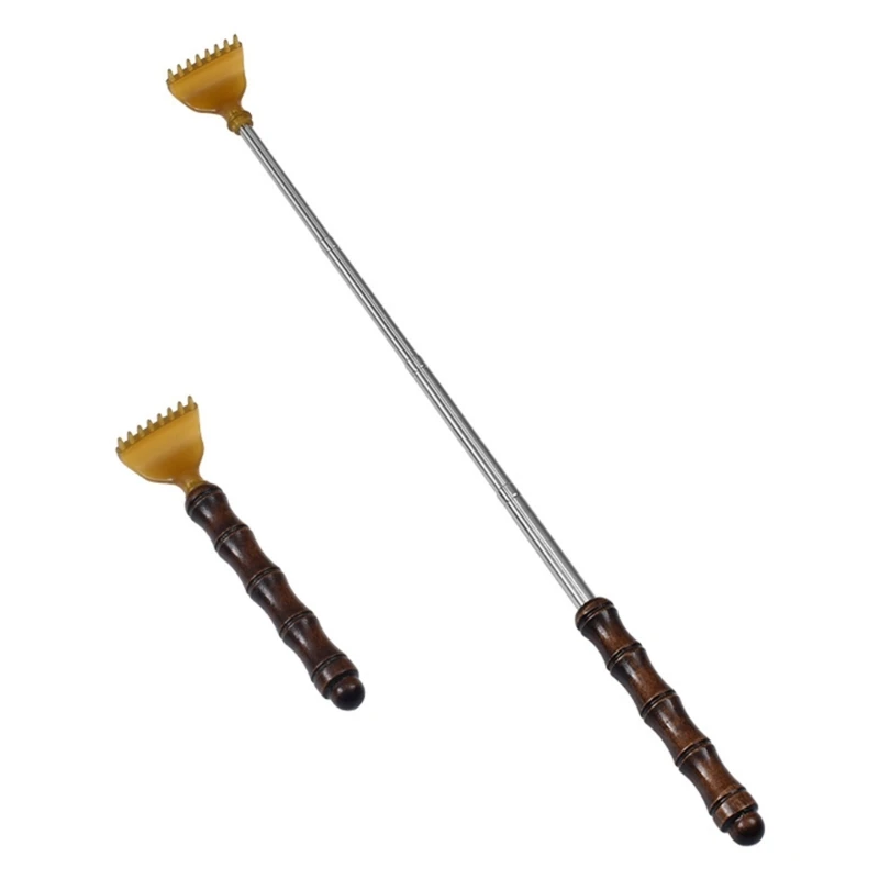  Compact and Foldable Back Scratcher Stainless Steel Texture Retractable Tickle for Home Office or Outdoor Travel
