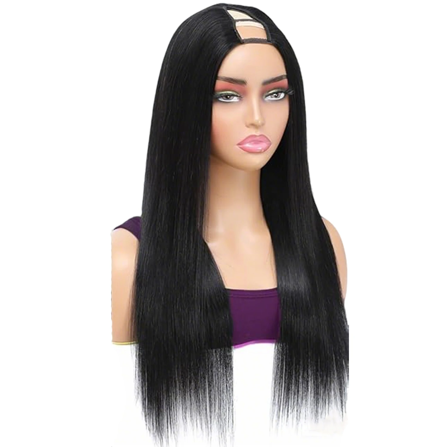 المرأة الخامس جزء شعر طبيعي مفرود شعر مستعار البرازيلي شعر ريمي الباروكات مع مقاطع 180% الكثافة اللون الطبيعي للمبتدئين ودية U جزء