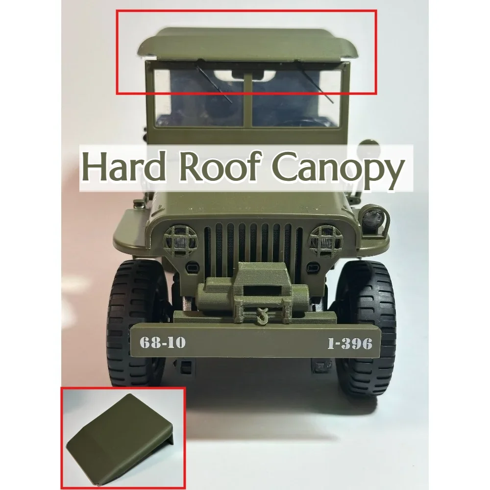 Non Destructive Installation Hard Roof Canopy for JJRC Willys Style 1/10 Scale custom size RC Crawler RC Off Road Car Accessory