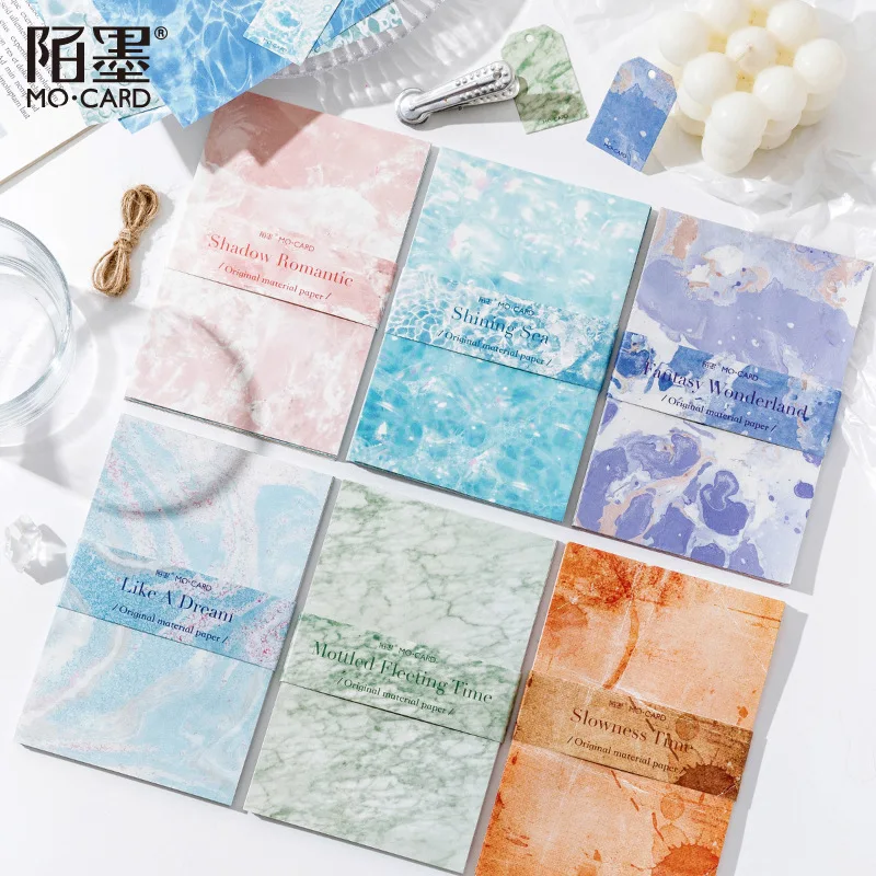 30pcs/lot Memo Pads Material Paper Shimmer set Junk Journal Scrapbooking Cards Retro Background Decoration Paper