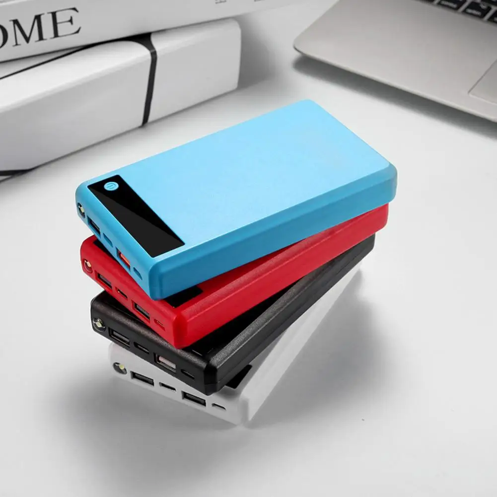 Practical Power Bank Case  Dual USB Micro Type-C Replaceable Power Bank Box  6 X 18650 Mobile Power Bank Shell